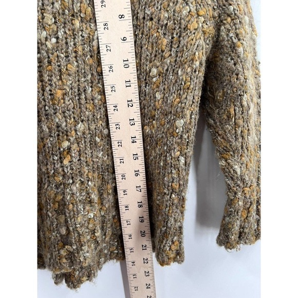 Ruby Rd Wool Blend Brown Knit At-Waist Sweater Lion's Mane Collar Womens Medium - Picture 5 of 5
